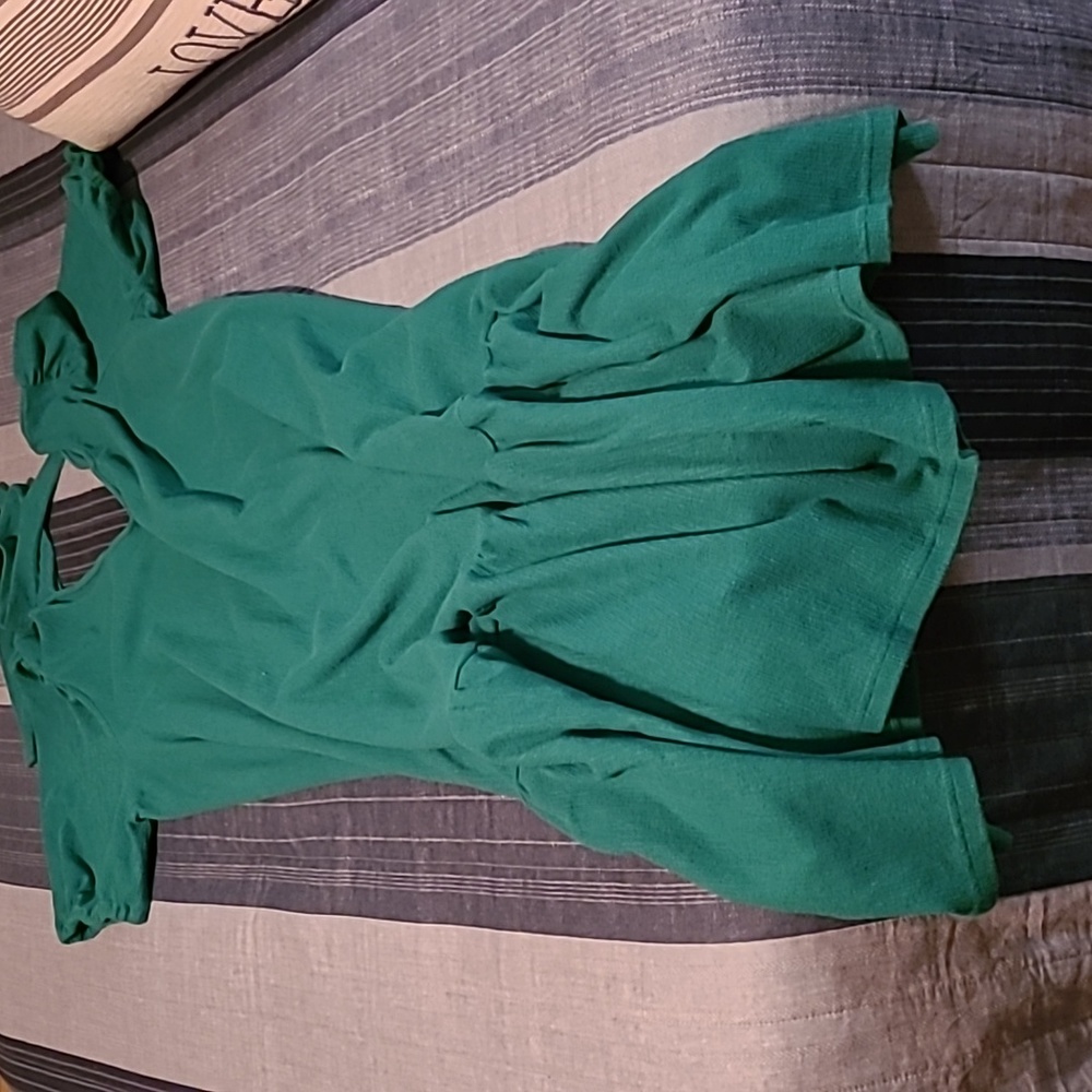 Eloquii Puff Sleeve Tie Back Dress.  COLOR:  Jelly Bean. SIZE:  22W